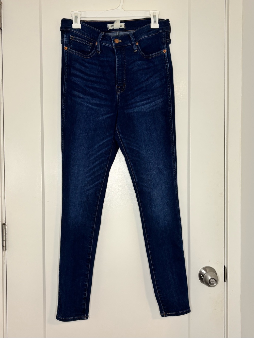 Madewell 10" High Rise Skinny Jeans Dark Wash Sz 29 Minimalist Clean Girl Basics